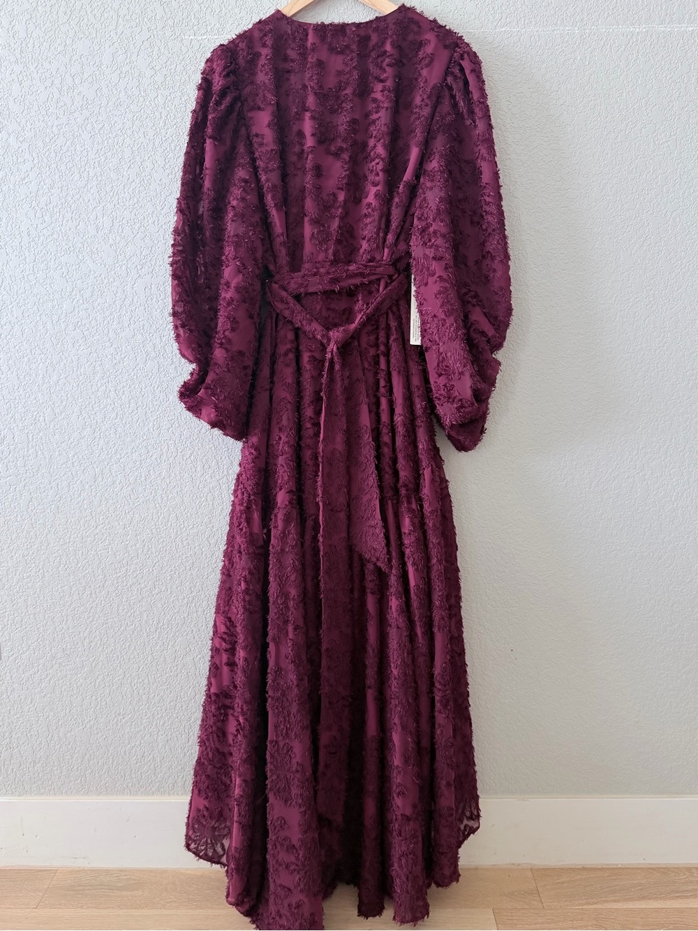 Hutch ANTHROPOLOGIE Wine Textured Wrap Maxi Dress - Picture 2 of 9